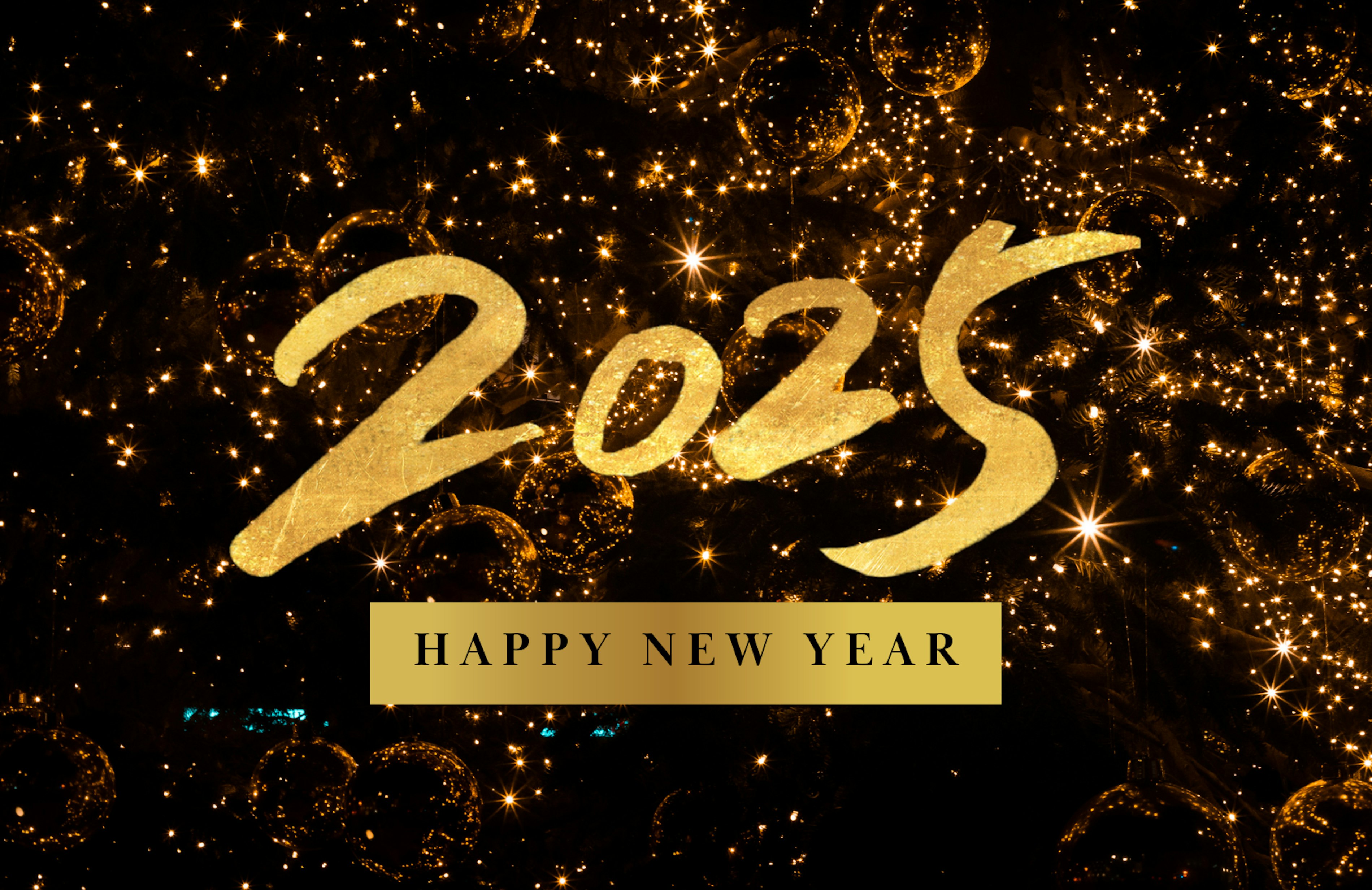 Gold and Black Modern Happy New Year 2023 Desktop Wallpaper