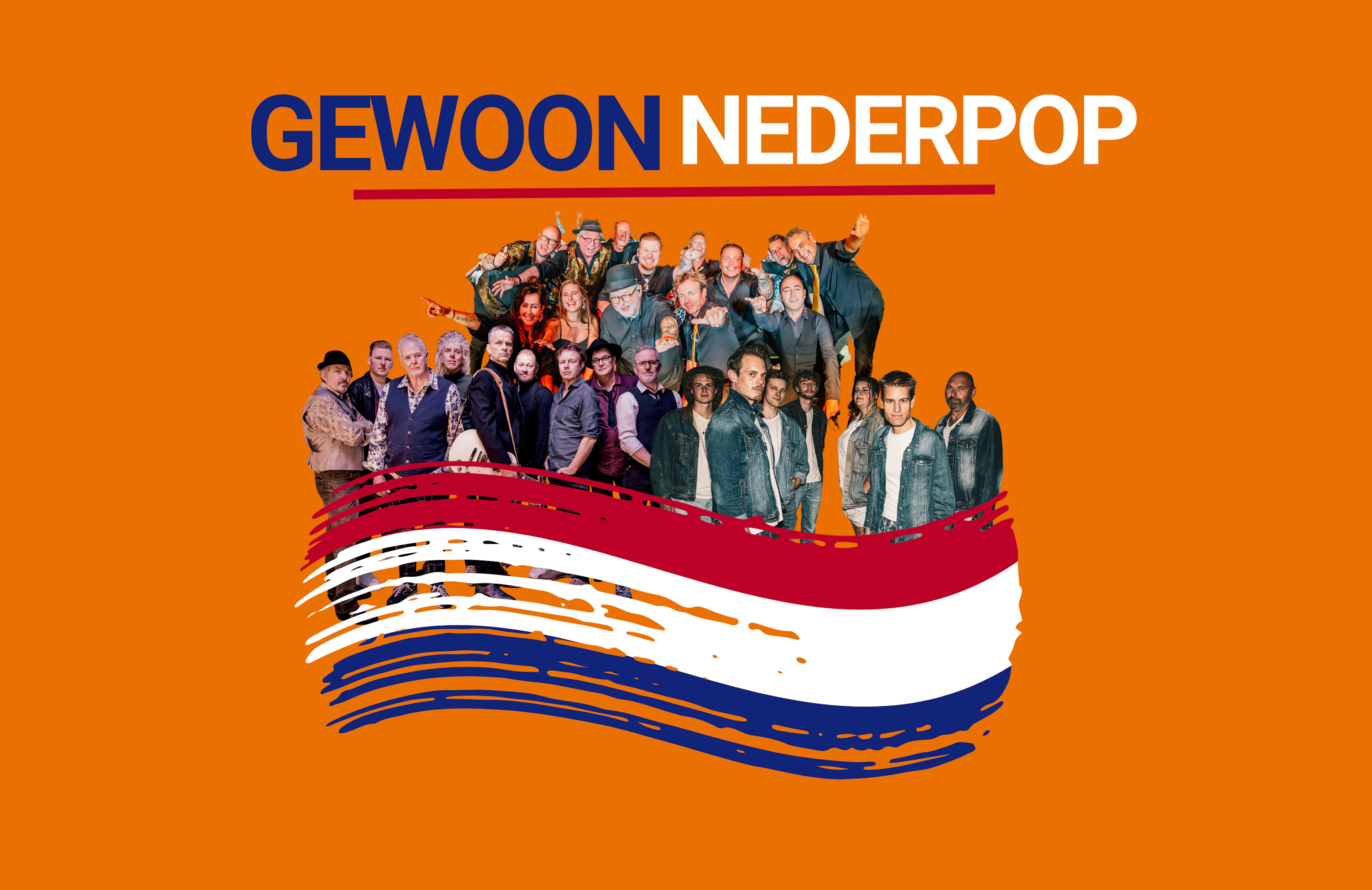 Oranje Rood Wit Blauw Modern Koningsdag Nederland Poster 1920 x 1080 px